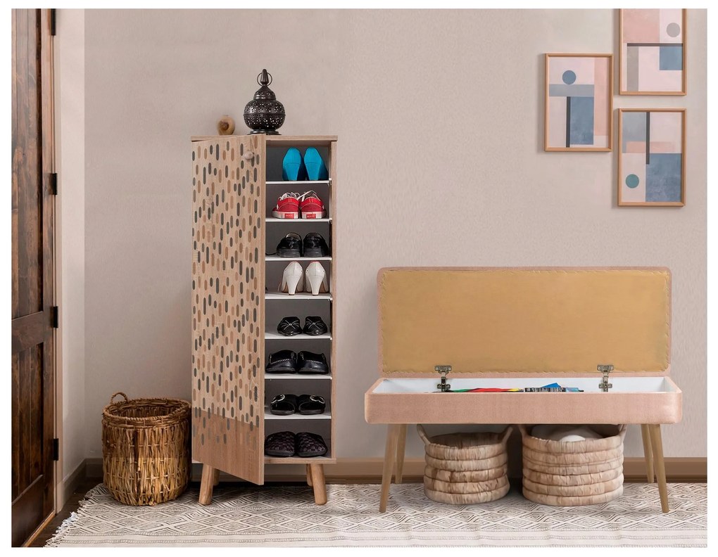 Mobilier Hol Beside 31 (stejar sonoma + piatră) . 1093996