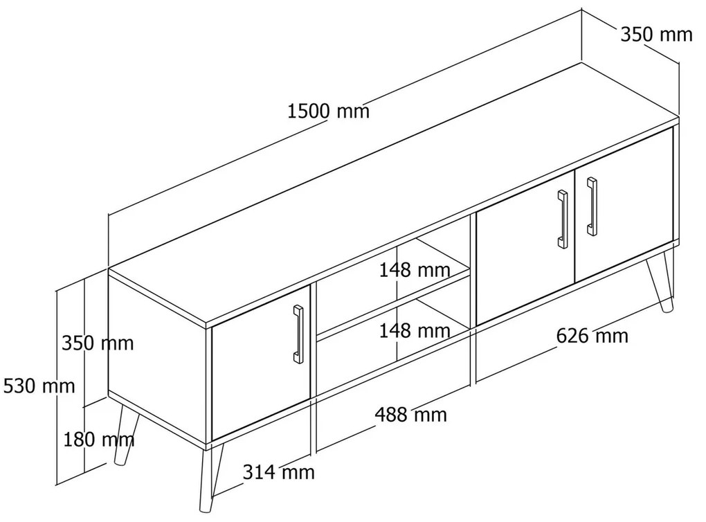Masă TV Exxen Walnut