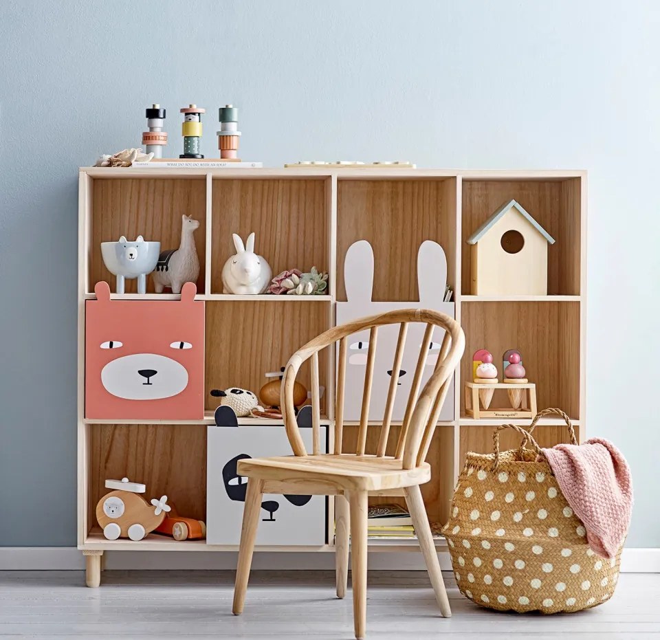Biblioteca multicolora din lemn si MDF 94 cm Zoo Bloomingville Mini