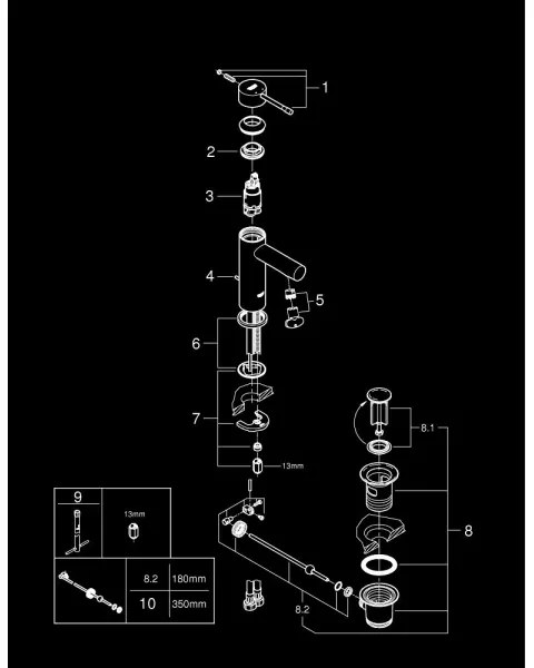 GROHE 32898001 - Baterie pentru lavoar ESSENCE DN 15 crom lucios