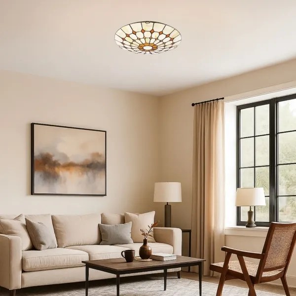 Brilagi - Plafonieră Tiffany DORAN din vitralii, 2xE27/60W/230V