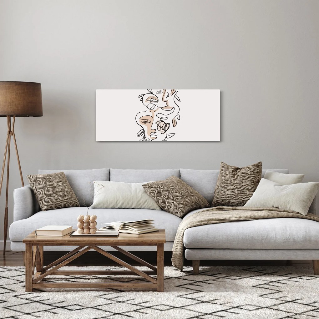 Tablou - Line art facials (120x50 cm)