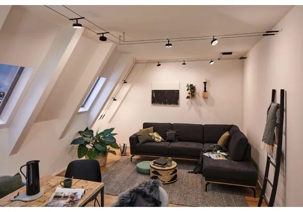 Paulmann 94479 - Set 5x LED/5W, sistem complet cu cablu CIRCLE, 230V, negru