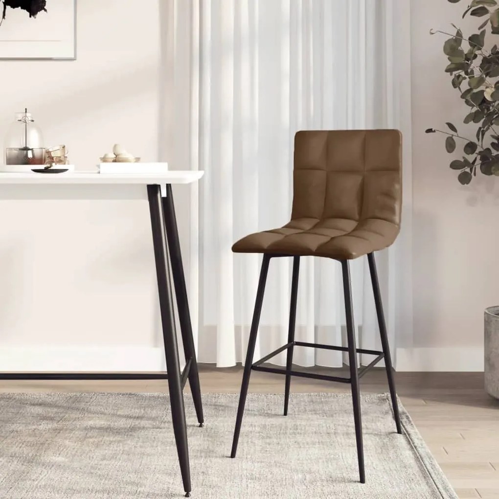 338643 vidaXL Scaun de bar, maro închis, piele ecologică