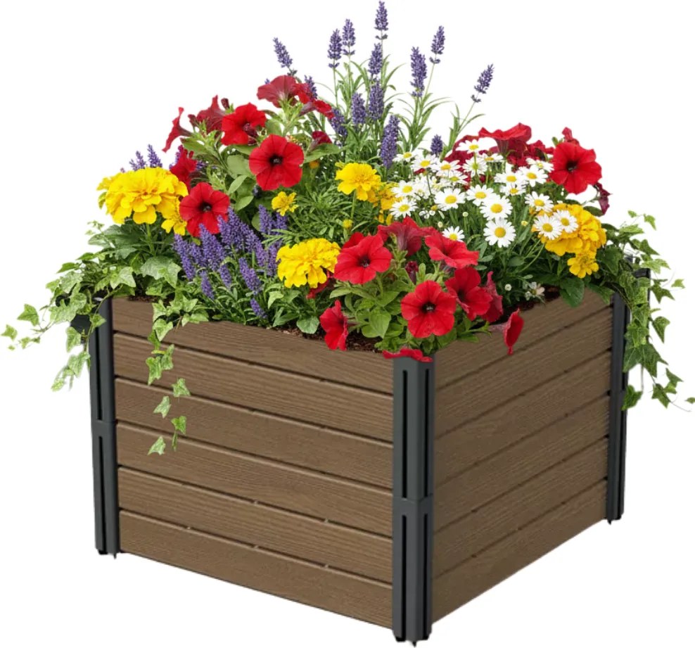 Strat înălțat BASE PLANT, 61x61x46cm, maro natural Prosperplast