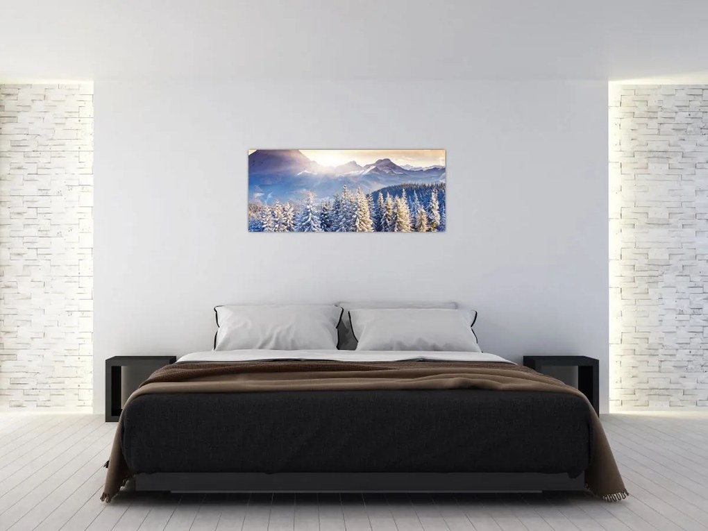 Tablou - Peisaj montan în timpul iernii (120x50 cm)