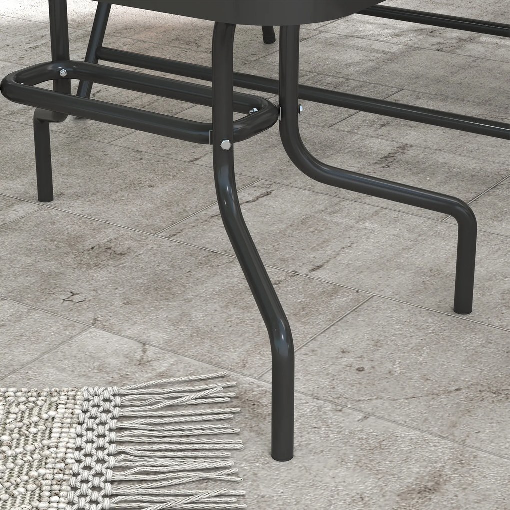 Outsunny Set de mobilier pentru exterior din 4 piese pentru terasa, Set de gradina cu doua fotolii pliabile, Gri mixt | Aosom Romania