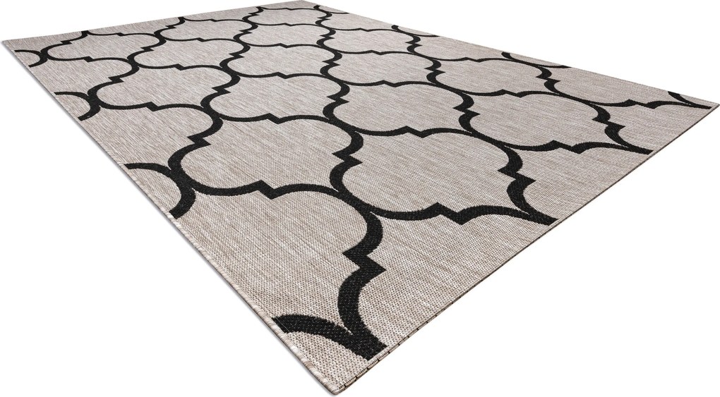 Covor sisal Floorlux 20608 marocani trellis argintiu si negru - SECUNDAR-COTATI PRODUSUL