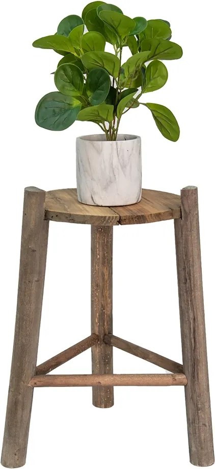 Masuta laterala, natur, din lemn masiv, Ø27x44 cm, Climb