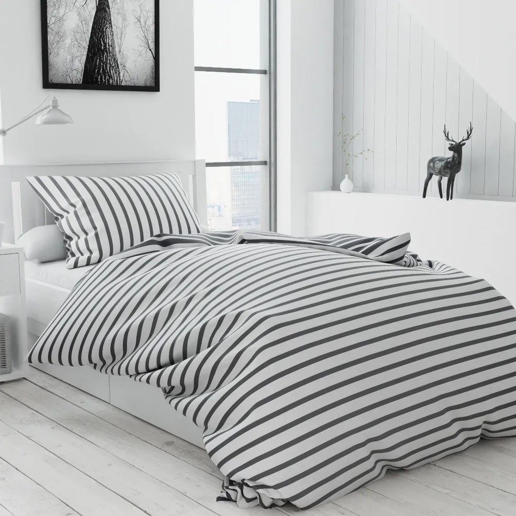 Lenjerie de pat din bumbac Culoare gri, SLIEMA Dimensiune lenjerie de pat: 70 x 90 cm | 140 x 200 cm