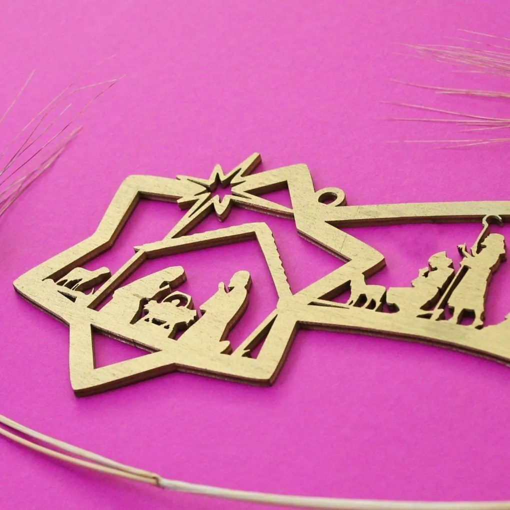 DUBLEZ | Betleem din lemn în formă de stea