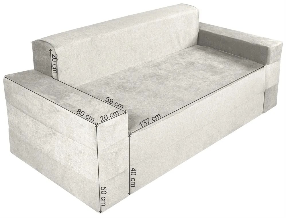 Canapea multifunctionala Smart 2 in 1, 177x80x70 cm, Beige