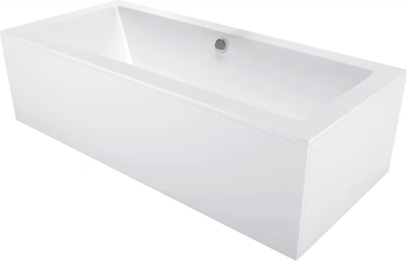 Mexen Cube cada dreptunghiulară 170 x 80 cm cu panou, albă - 55051708000X