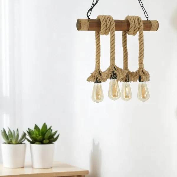 Lustră pe lanț Brilagi KOS 4xE27/60W/230V fag