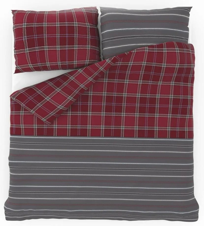 Lenjerie de pat din bumbac Kvalitex Delux Campus, gri , 140 x 200 cm, 70 x 90 cm, 140 x 200 cm, 70 x 90 cm