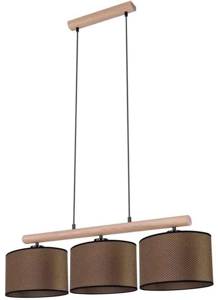 Spot-Light 1037400311537 - Lustră suspendată pe cablu MERCEDES 3xE27/40W/230V, stejar