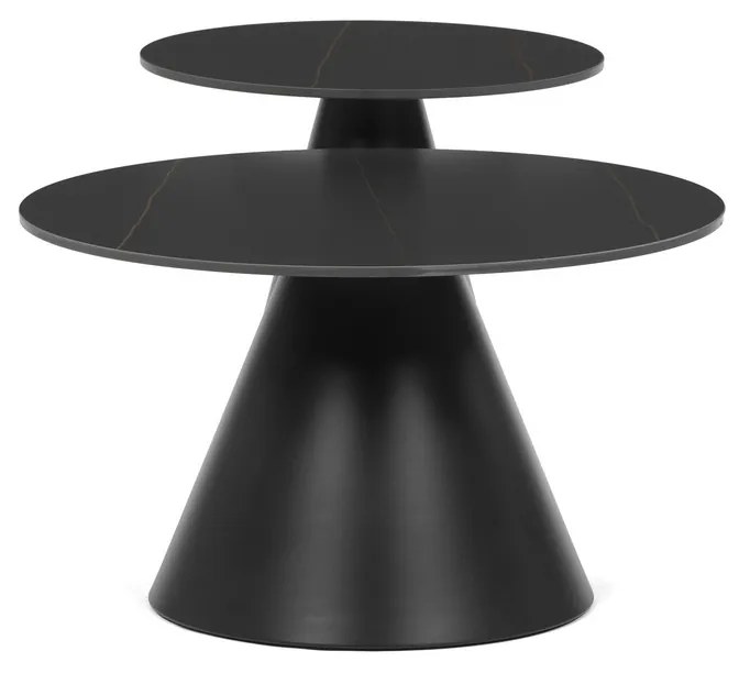 Set de măsuțe de cafe F4118 BK, marmură, 2buc.