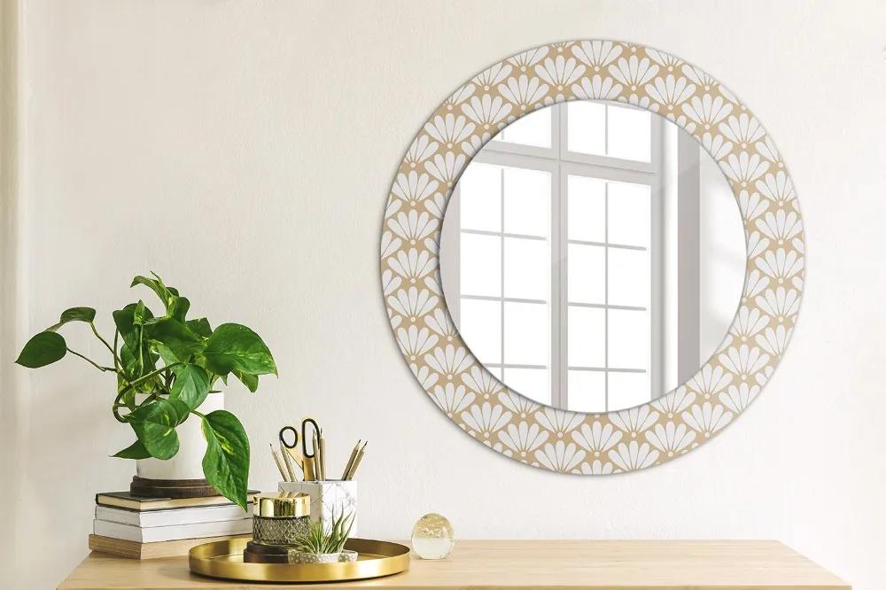Oglinda rotunda imprimata Floare orientală