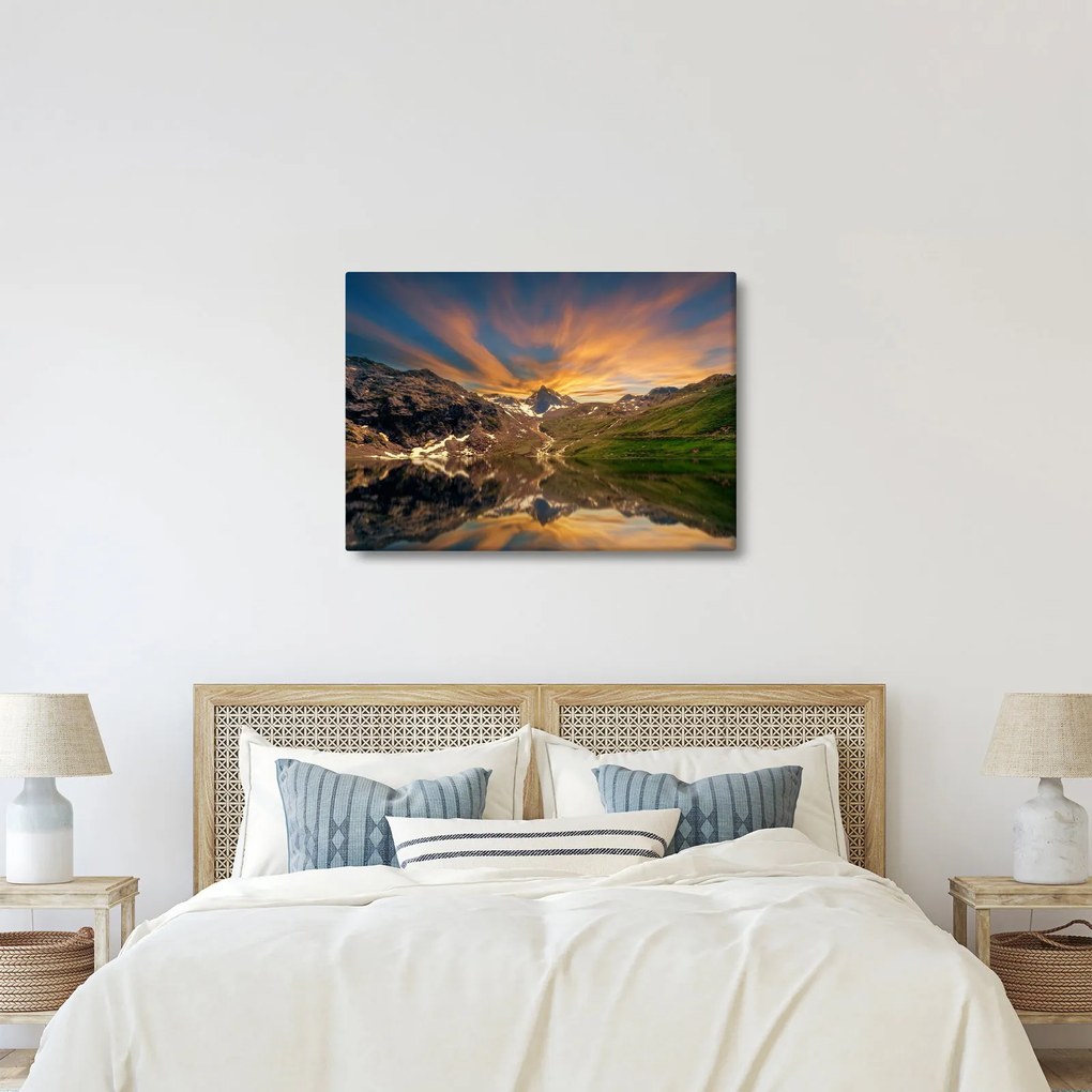 Tablou - Oglindirea în lacul montan (70x50 cm)
