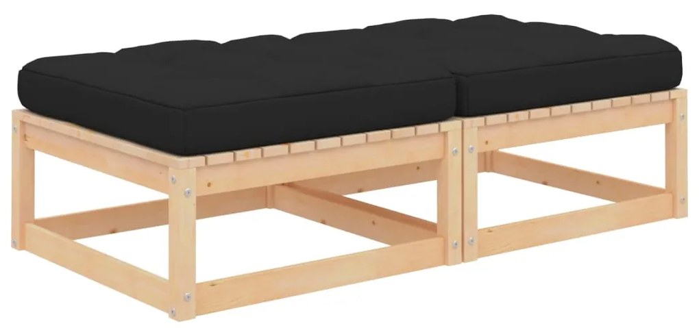 vidaXL Taburete de grădină cu perne, 2 buc., lemn masiv de pin