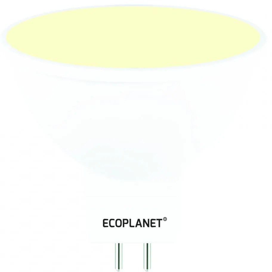 Bec LED Ecoplanet MR16 GU5.3, 6W (35W), 480 LM, G, lumina calda 3000K, Mat Lumina calda - 3000K, 1 buc