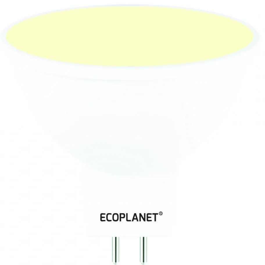 Set 10 Buc - Bec LED Ecoplanet MR16 GU5.3, 6W (35W), 480 LM, G, lumina calda 3000K, Mat Lumina calda - 3000K, 10 buc