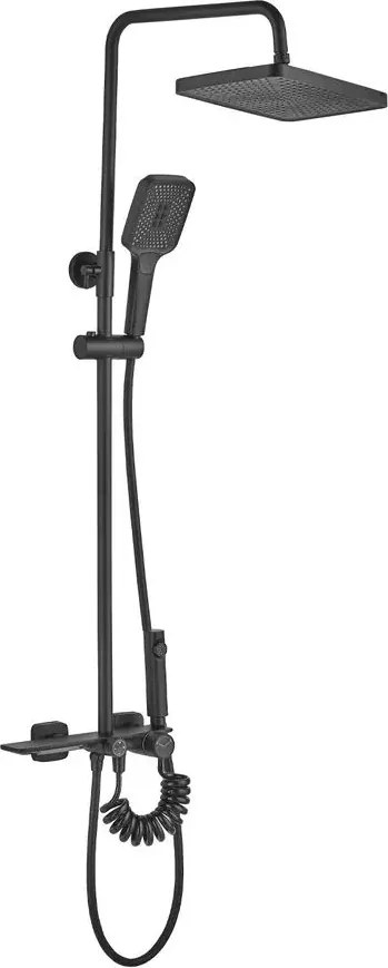 Coloana de dus cu termostat Rea Helix negru mat plus dus igienic