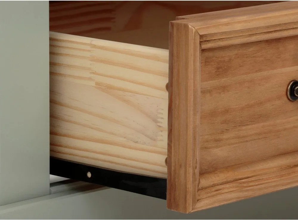 Vitrină verde-deschis din lemn de pin 100x120 cm Selma – Støraa