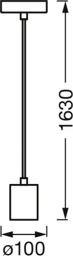 Osram - Cablu de alimentare PENDULUM CYLINDER 1xE27/15W/230V din lemn