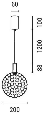 Lustră LED pe cablu LED/6,3W/230V 3000K auriu d. 20 cm