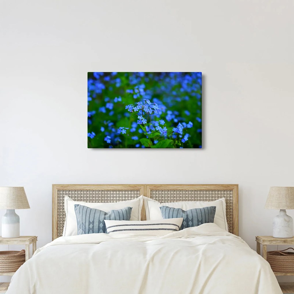 Tablou cu flori albastre (90x60 cm)