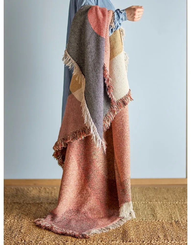 Pătură maro din bumbac reciclat 130x160 cm Arni – Bloomingville