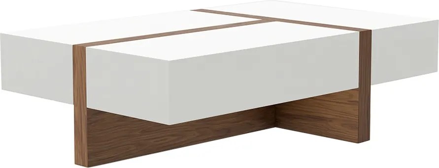 Masuta eleganta design LUX cu spatiu de depozitare Glossy White AC 2060