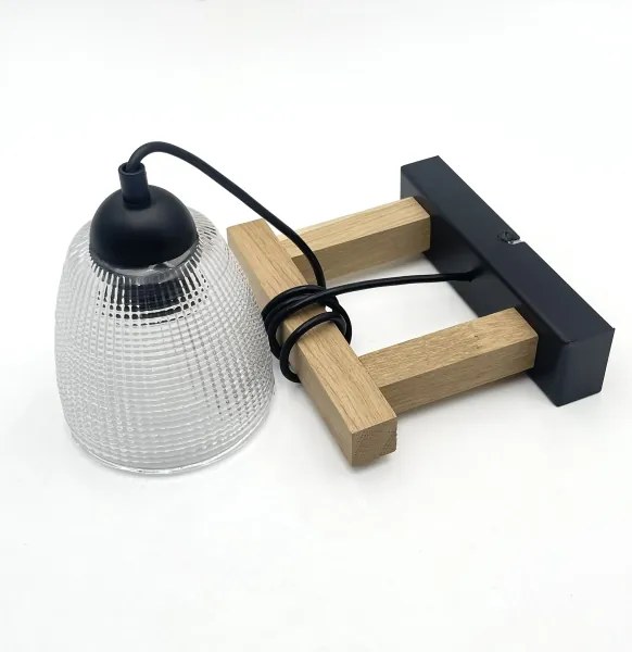 Pendul pe cablu LEANDRA 1xE27/15W/230V stejar/negru