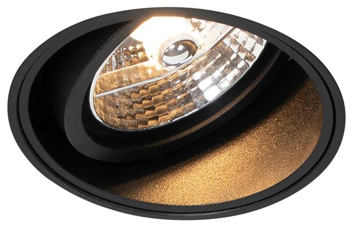 Set de 6 spoturi încastrate moderne negre fără ramă - Impact 70