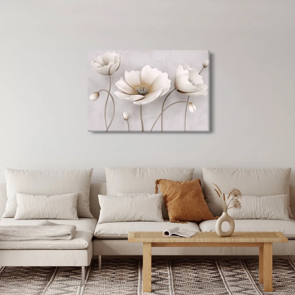 Tablou cu florile albe (90x60 cm)