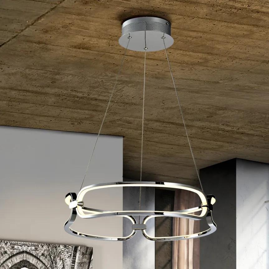 Lustra LED suspendata design ultra-modern Ã47cm Colette. crom