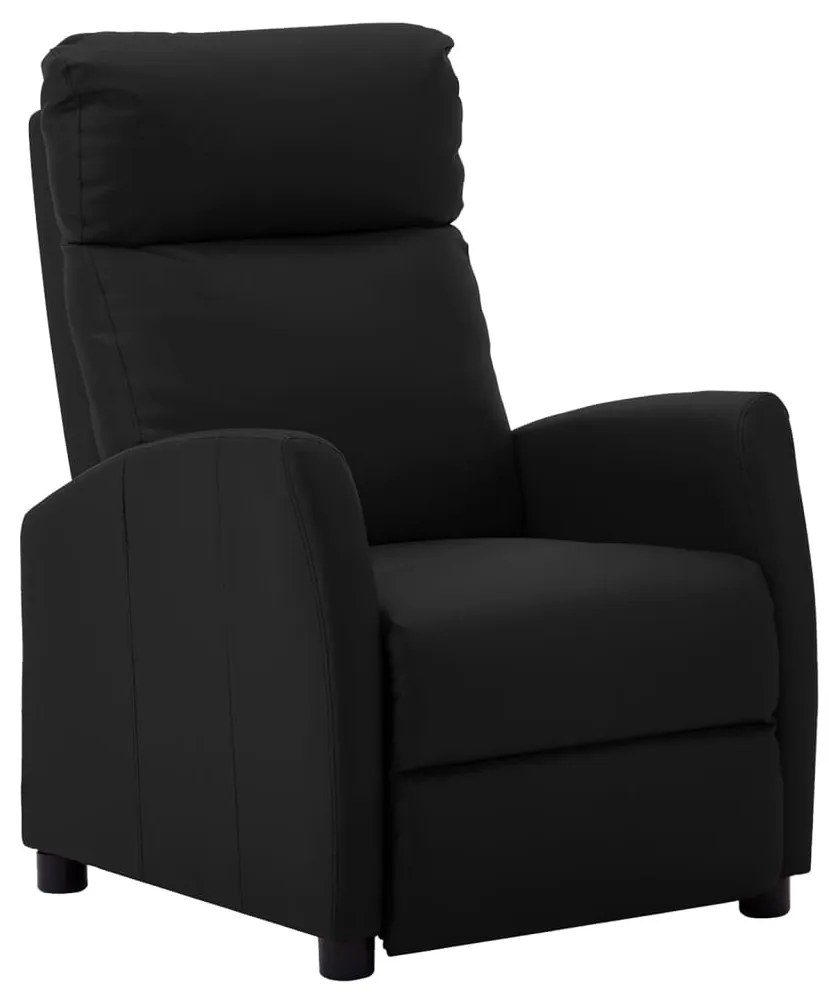 3073656 vidaXL Fotoliu rabatabil electric, negru, piele ecologică