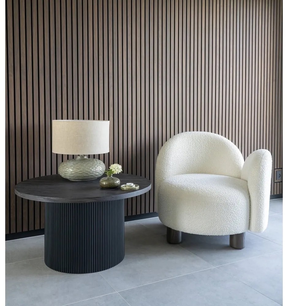 Măsuță de cafea maro închis rotundă cu aspect de lemn de plop ø 80 cm Boavista – House Nordic