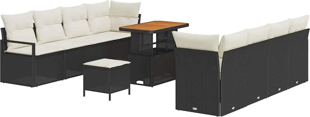 vidaXL Set de canapele pentru grădină Negru și Crem 90 x 55 x 71 cm