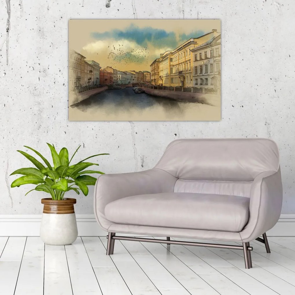 Tablou - Râul Moyka, Sankt Petersburg, Rusia (90x60 cm)