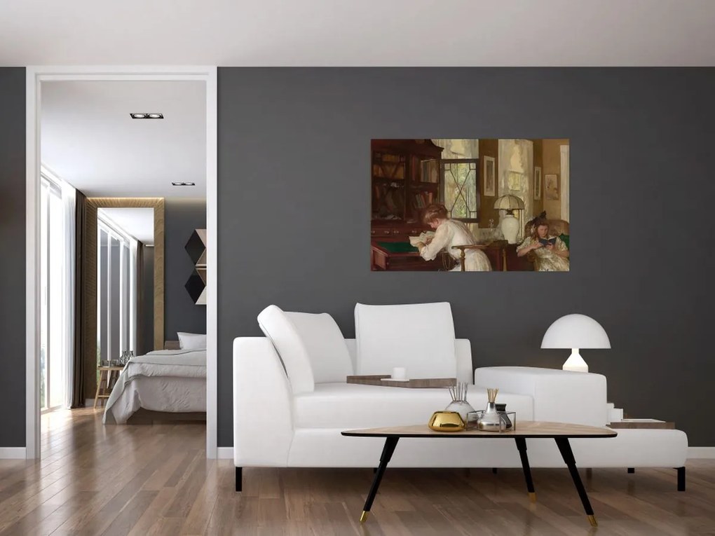 Tablou - Edmund Tarbell, Josephine and Mercie, reproducere (90x60 cm)