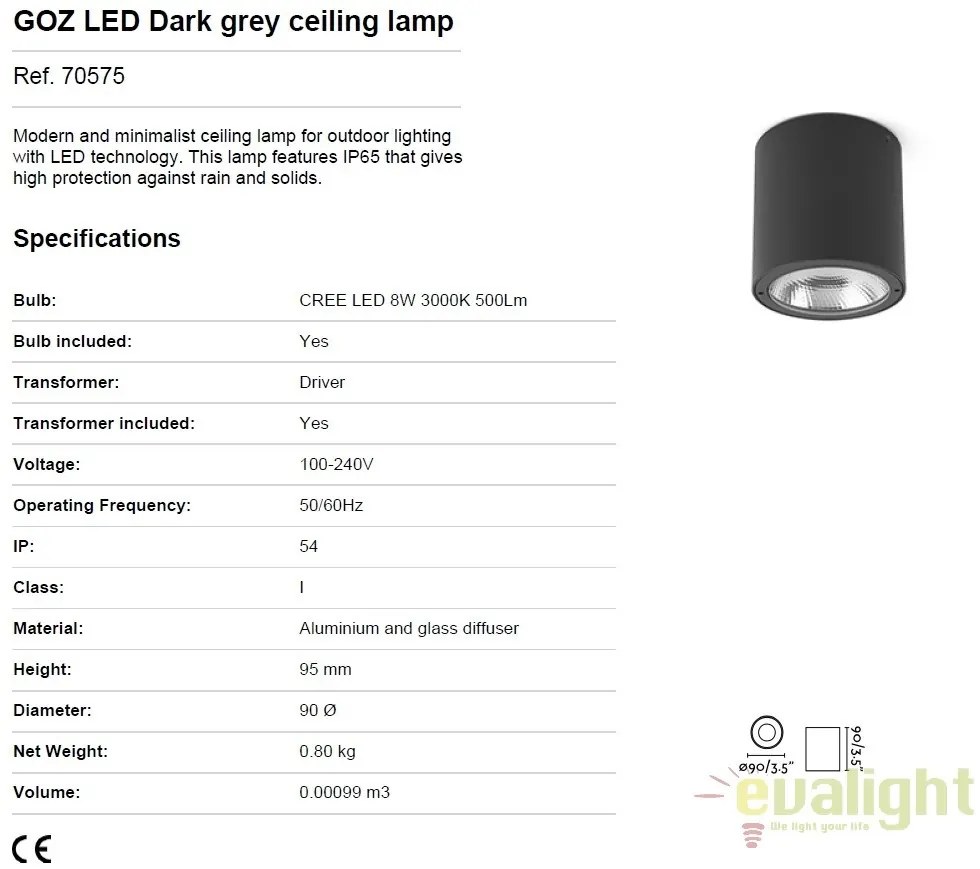 Spot LED aplicat iluminat exterior GOZ 70575