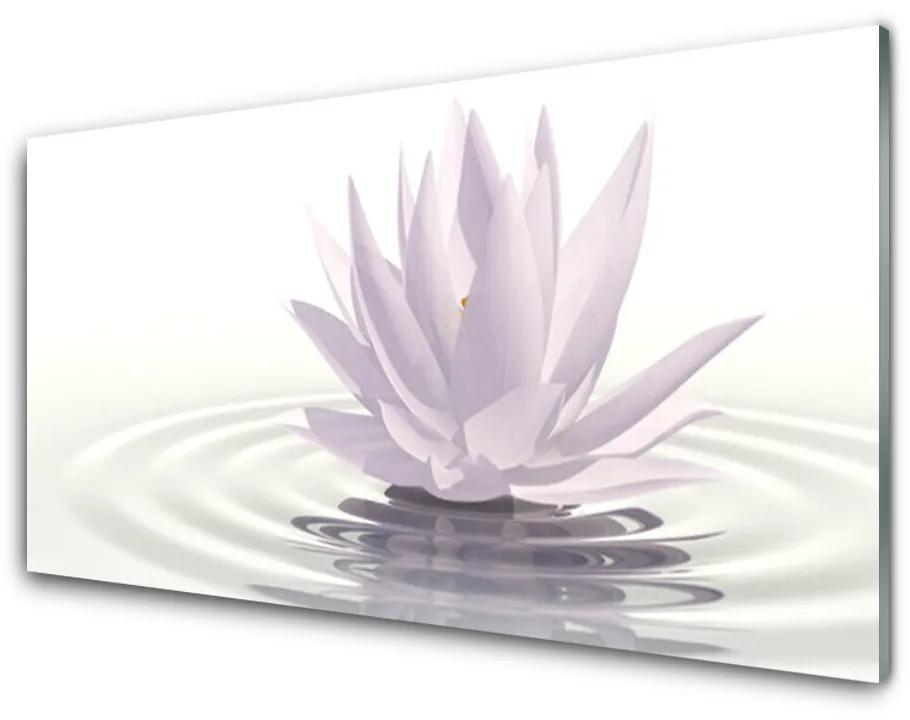 Tablou pe sticla Water Flower Art White