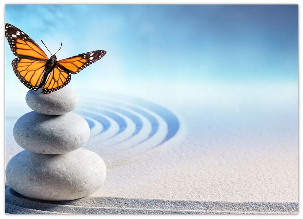 Tablou pe sticlă - Grădina Zen (70x50 cm)