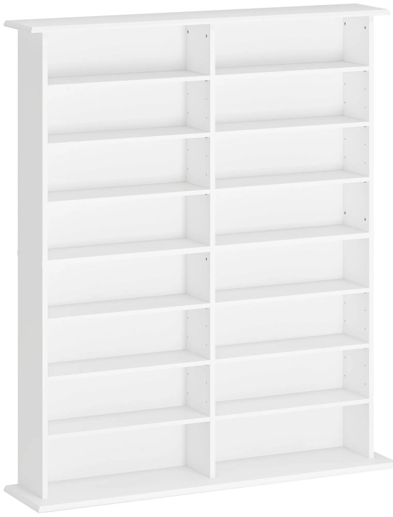 HOMCOM Mobilier Bibliotecă cu 16 Rafturi pentru 720 CD-uri din Lemn 106.5x24x126.3 cm Negru | Aosom Romania