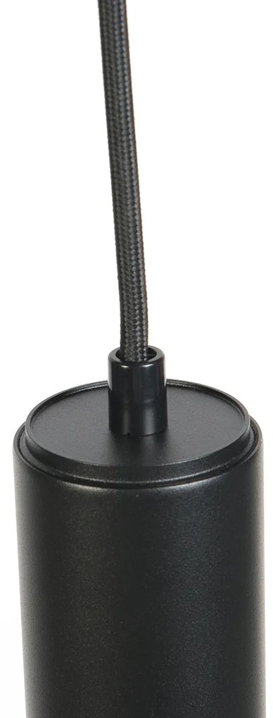 Lampă suspendată de design neagră cu adaptor de șină inclus monofazat - Slimline Tuba Small