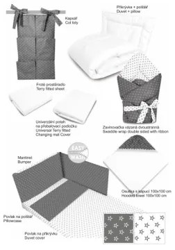 COSING - Set 10 piese Sleeplease pentru nou-născuți, gri/alb