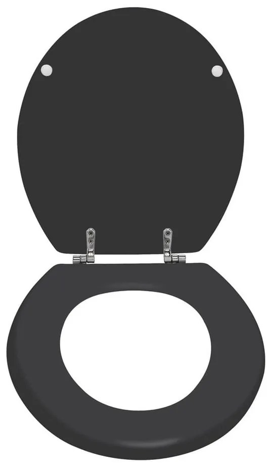 Capac WC din lemn Wenko Prima, 41 x 38 cm, negru mat