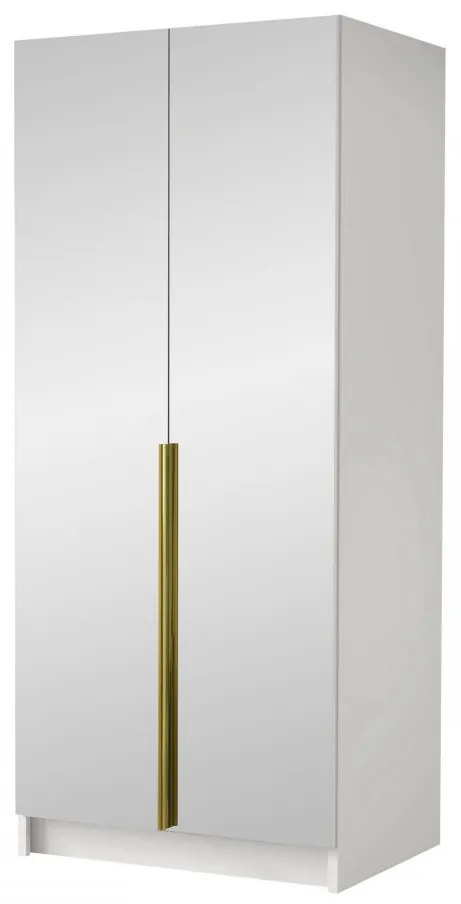 Dulap de haine Smagano III (Alb + auriu) (cu oglindă). 1105809